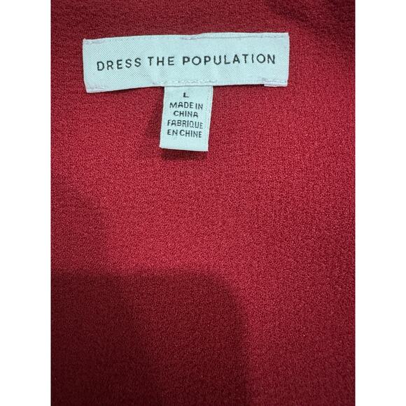 Dress The Population Eve Sweetheart Twist Front Cocktail Midi Sheath Dress Red - Picture 7 of 8